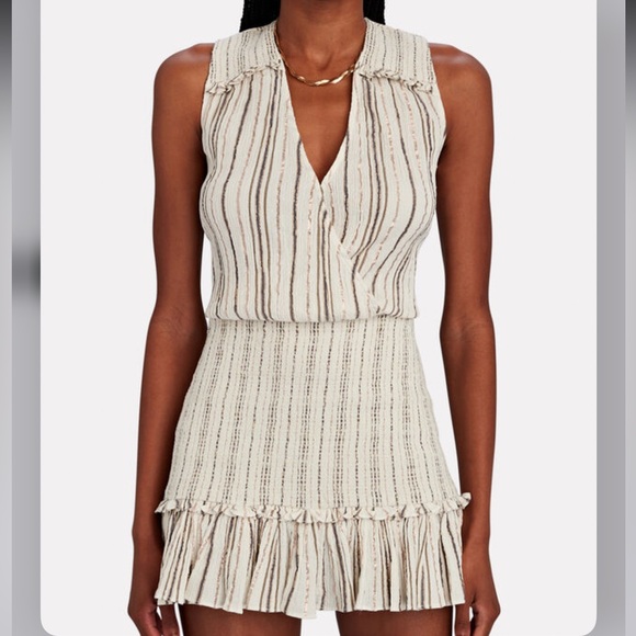 Veronica Beard Cox Smocked Striped Mini Dress - Picture 5 of 15